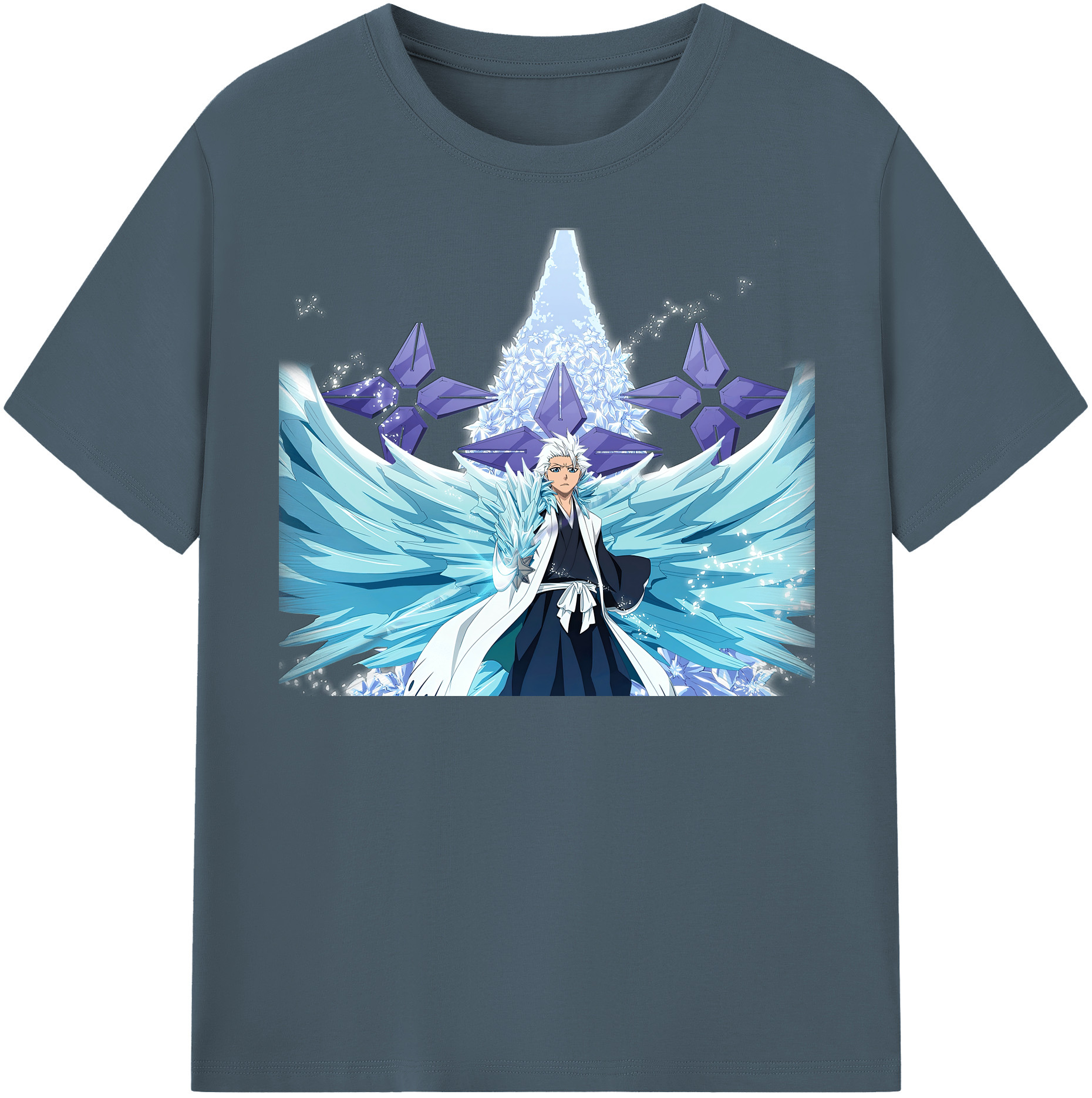 （画像用） ブリーチ 日番谷冬獅郎（ひつがや とうしろう） BLEACH Hitsugaya Toushirou 綿100％半袖Tシャツ（フロントプリント）